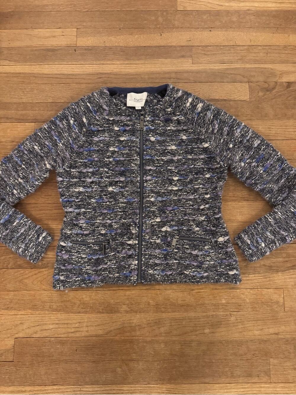 Eureka by Christos Garkinos Women's Knit Wool Blend Full Zip Jacket  Size S
 b28